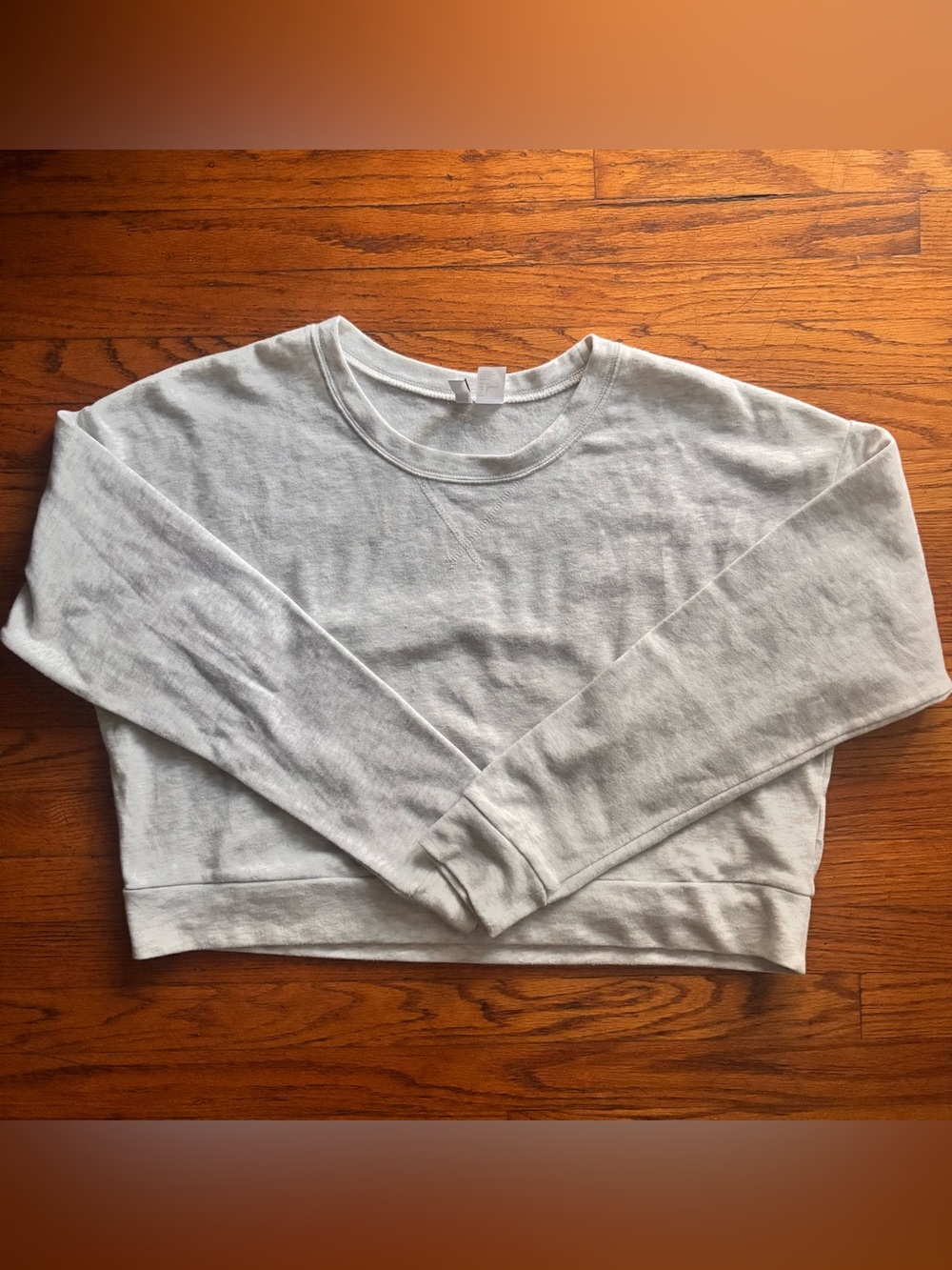Light Gray Cropped Crewneck Sweatshirt